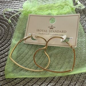 Gold Heart Hoop Earrings
